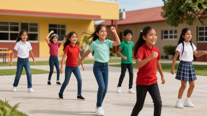 Alumnos mexicanos activos en entorno escolar dinámico