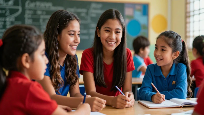 Estudiantes mexicanos felices celebrando la igualdad