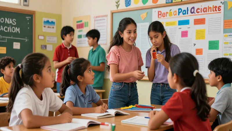 Nueva escuela mexicana: cambios curriculares y asignaturas renovadas 3 Aula mexicana vibrante con niños diversos