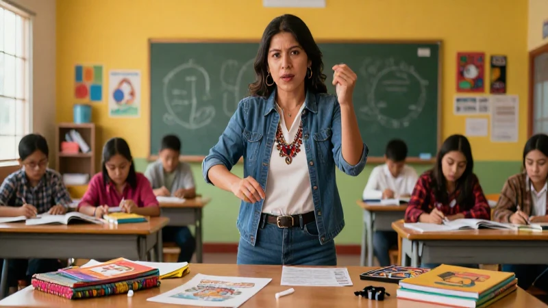 Reforma educativa en México: Conoce los cambios más relevantes 4 Educadora mexicana moderna en un aula vibrante
