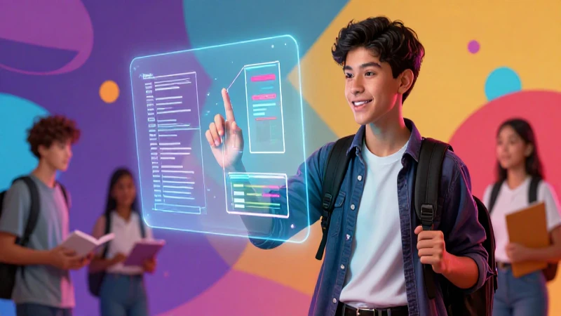 Conoce los cambios clave en el plan de estudios de la escuela mexicana 3 Joven mexicano interactúa con plan holográfico vibrante
