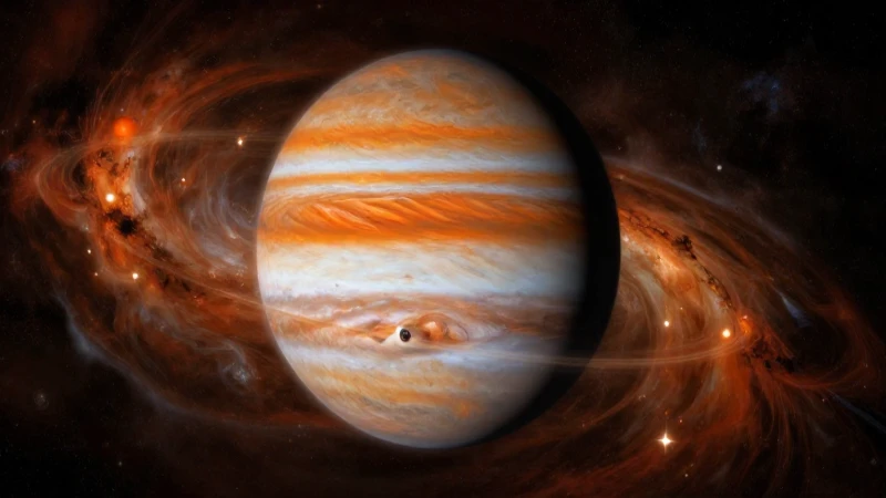 Júpiter majestuoso en entorno espacial vibrante