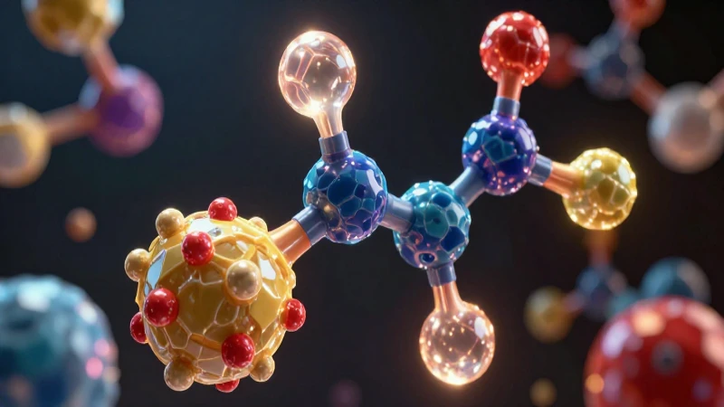 Estructura molecular 3D, vibrante y educativa