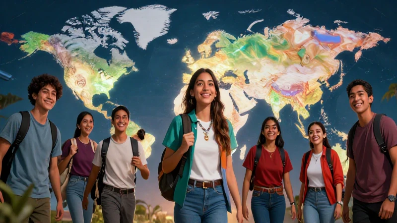 Estudiantes mexicanos entusiastas en un mundo dinámico