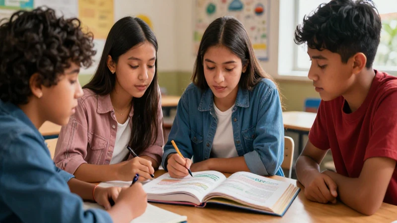Colaboración estudiantil mexicana vibrante y moderna
