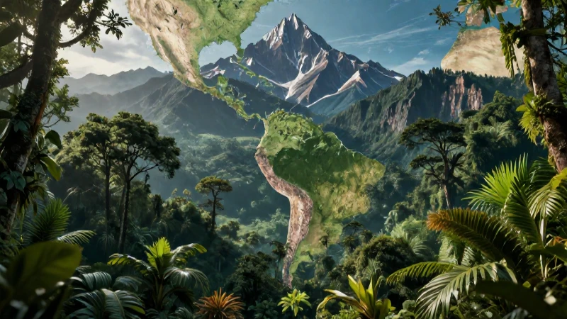 Ilustración digital de la selva andina