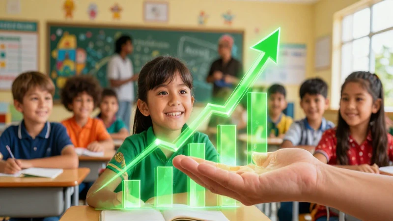Estudiante mexicano sonriente guiando crecimiento