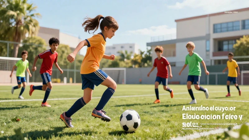 Niños vibrantes juegan fútbol en un campo dinámico
