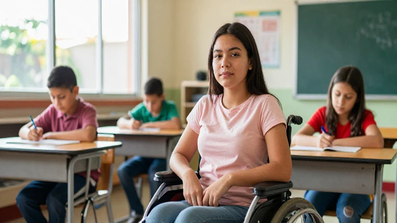 Estudiante seguro en aula inclusiva mexicana