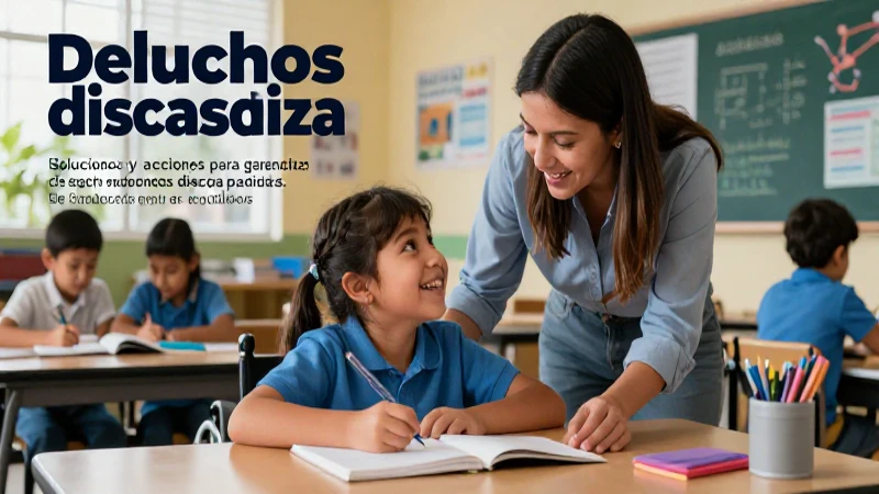 Niño con discapacidad aprende en aula inclusiva