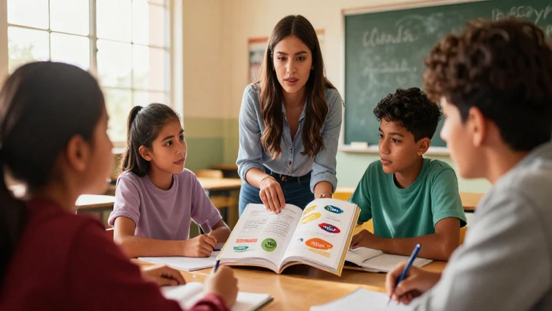 Vibrante aula mexicana de aprendizaje moderno