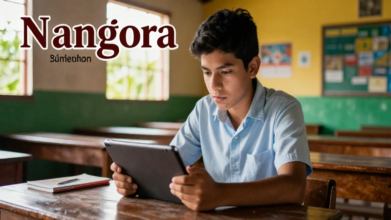 Estudiante mexicano aprende con tablet