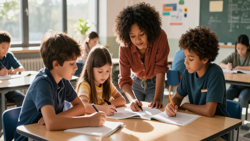 Desafíos en educación inclusiva en México: estrategias efectivas 3 Niños colaboran en una clase moderna y luminosa