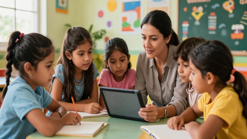 Desafíos en educación inclusiva en México: estrategias efectivas 7 Niños colaboran en aula educativa moderna