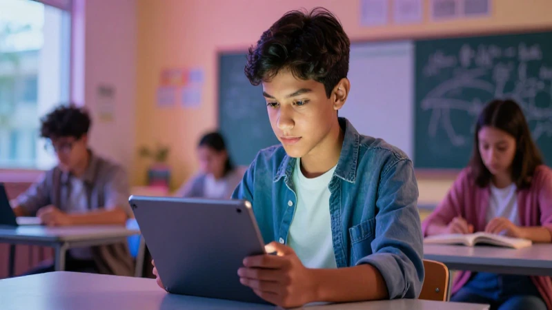 Maximiza la educación con tecnología: una guía completa 5 Estudiante mexicano digital en clase moderna