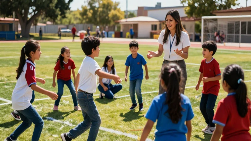 Desafíos y soluciones de los juegos cooperativos en educación física 3 Niños mexicanos cooperan en un dinámico campo