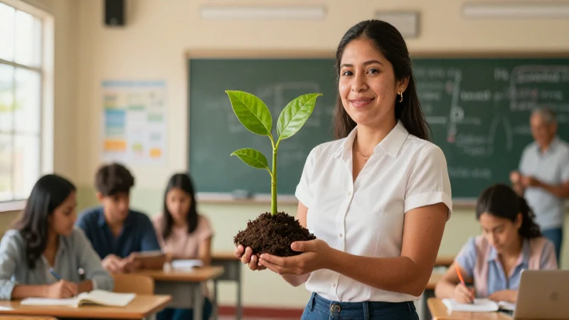 Claves del éxito en el desarrollo profesional docente en la Nueva Escuela Mexicana 4 Profesor mexicano sonriente guía el saber con energía