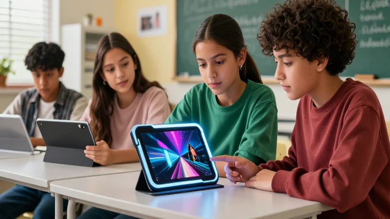 Conoce los ejemplos más exitosos de tecnología educativa en México 6 Estudiantes mexicanos usan una tablet futurista en el aula