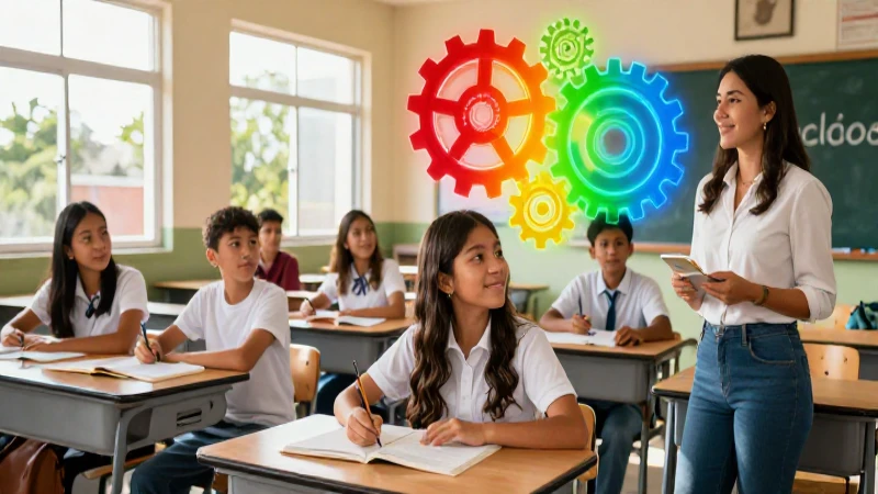 Energía educativa mexicana en aula moderna