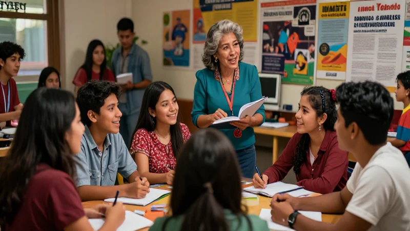 Estudiantes mexicanos aprendiendo con éxito y energía