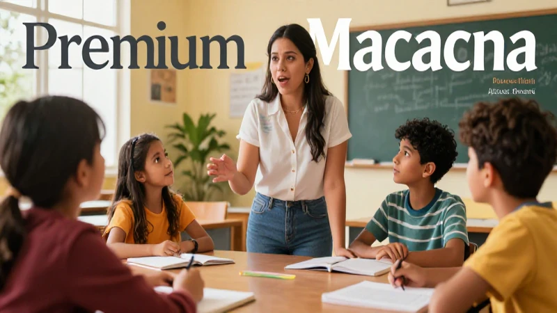 Maestra mexicana apasionada en aula moderna