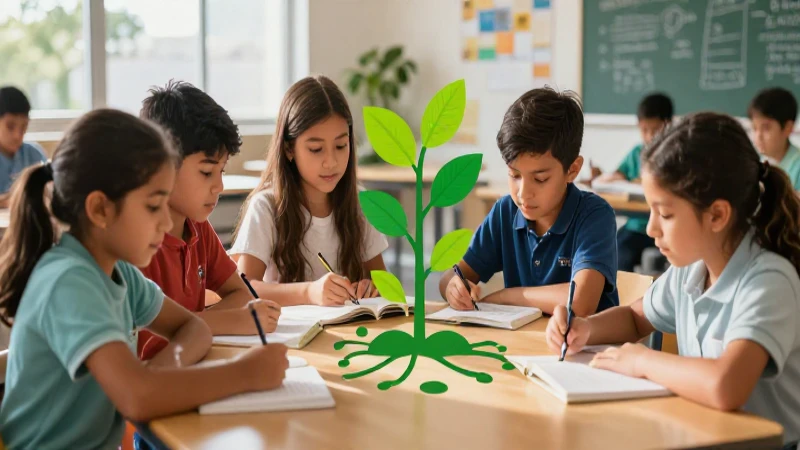 Estudiantes mexicanos aprendiendo juntos en un espacio vibrante