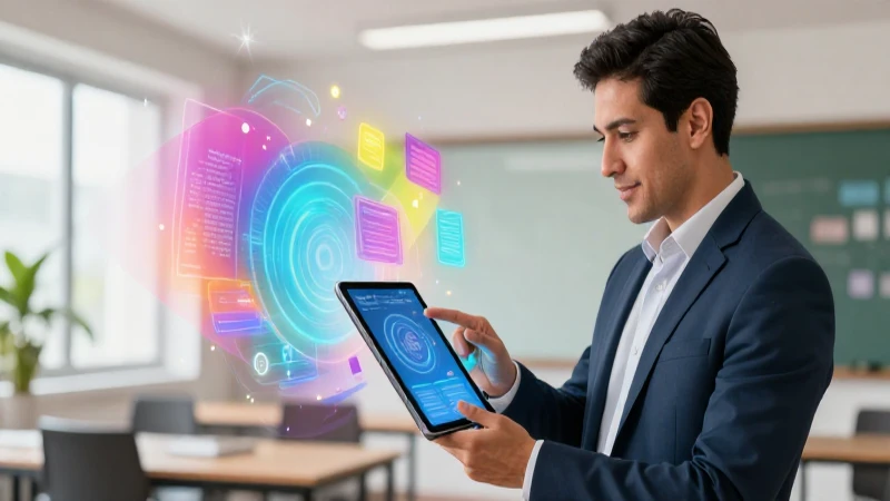 Maestro mexicano revisando métricas digitales futuristas