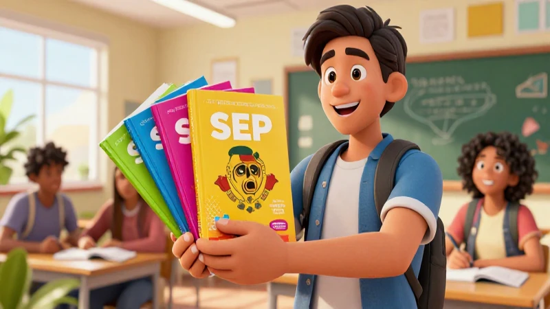 Estudiante señala libros de México vibrantes