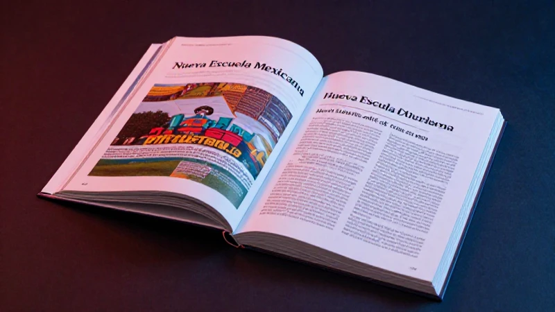 Libro digital de educación moderna con estética mexicana vibrante