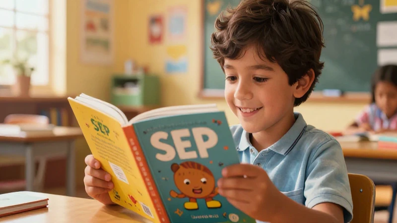 Niño leyendo con vibrante estilo mexicano