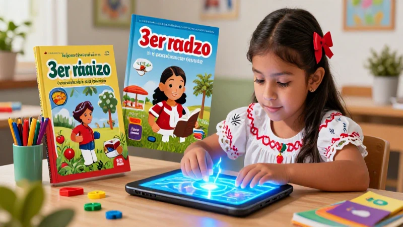 Estudiante aprende con tecnología y materiales educativos