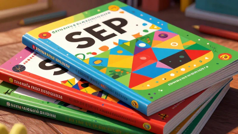 Ilustración vibrante de libros educativos mexicanos