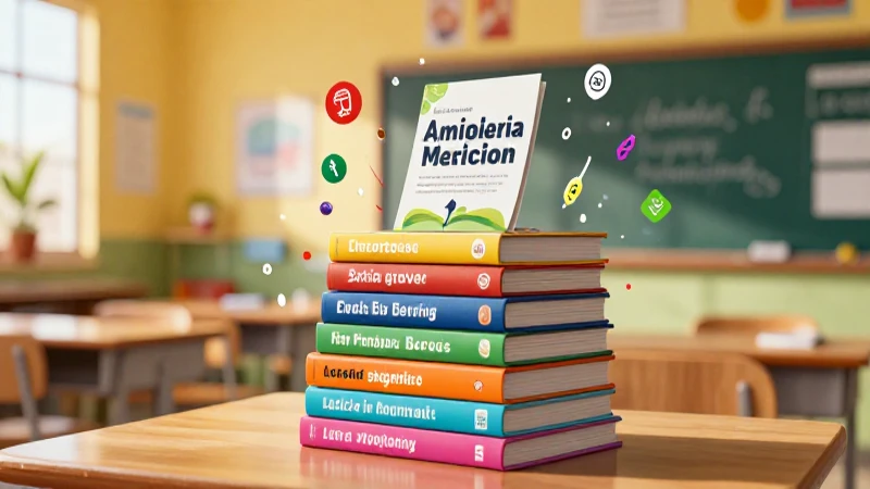   Libros educativos modernos con estilo dinámico