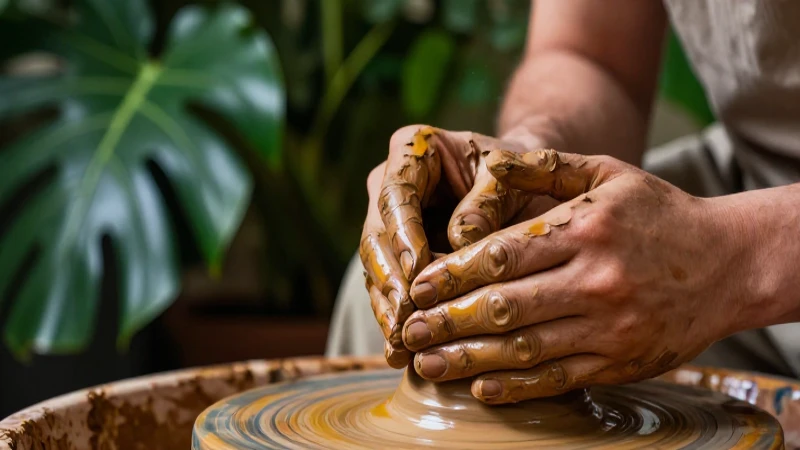 Conoce los materiales naturales más utilizados y sus beneficios 5 Arcilla texturizada moldeada por manos, estilo revista profesional