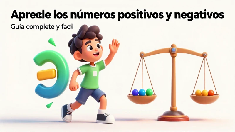 Aprende números negativos con guía fácil y atractiva