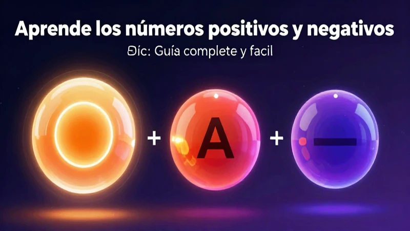 Guía visual de números positivo y negativo