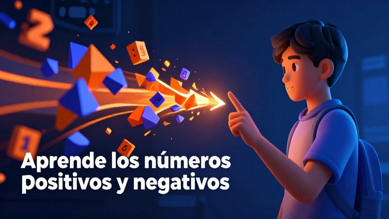 Ilustración didáctica de números positivos y negativos