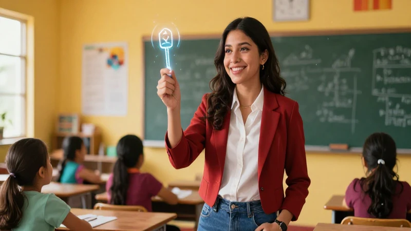 Maestra mexicana moderna inspirando éxito educativo