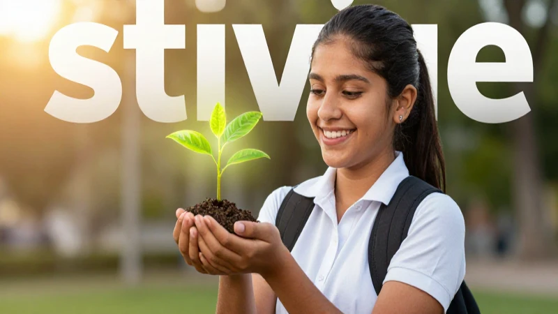 Estudiante mexicana con árbol del saber