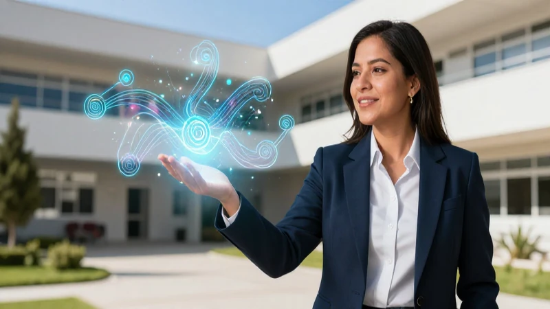 Mejora tu desarrollo profesional docente con la Nueva Escuela Mexicana: Conoce los aspectos clave 5 Educadora mexicana sostiene camino de aprendizaje digital