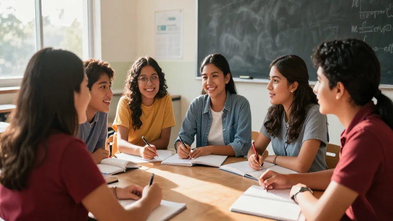 Estudiantes mexicanos colaboran en una luz cálida