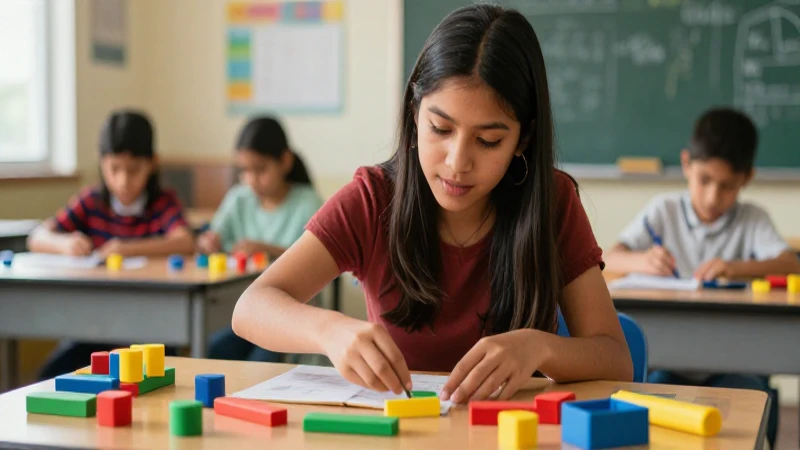 Aprende a implementar materiales educativos eficazmente en la Nueva Escuela Mexicana 3 Maestra mexicana diversa con materiales educativos vibrantes