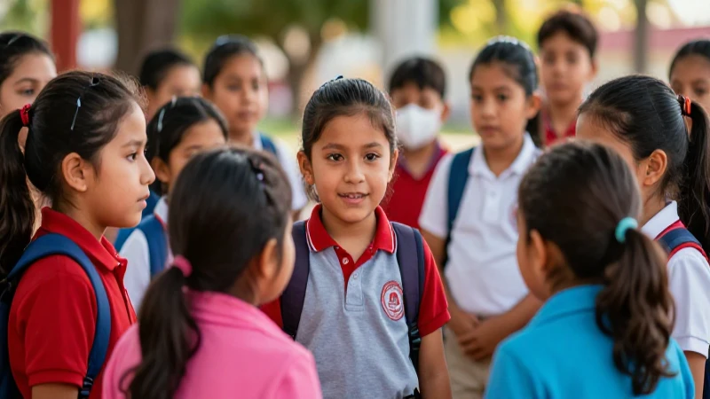 Superando obstáculos con éxito: Soluciones para programas educativos inclusivos en México 6 Niños mexicanos colaboran en escena educativa vibrante