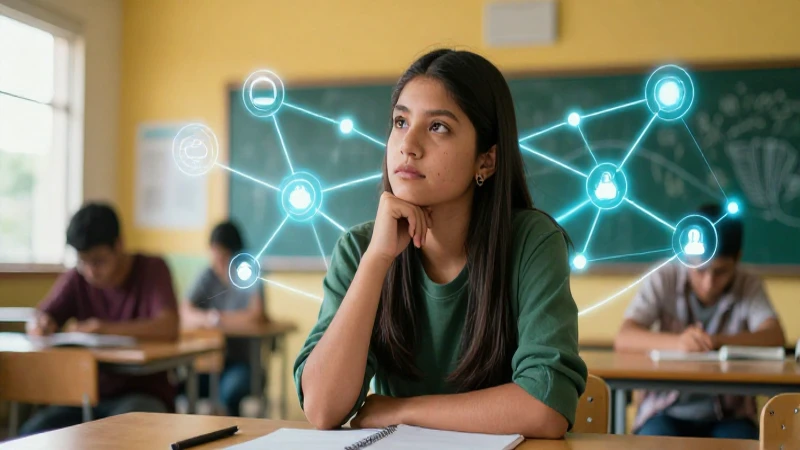 Enfoques clave de la evaluación educativa en la Nueva Escuela Mexicana 3 Estudiante pensativo en entorno conceptual