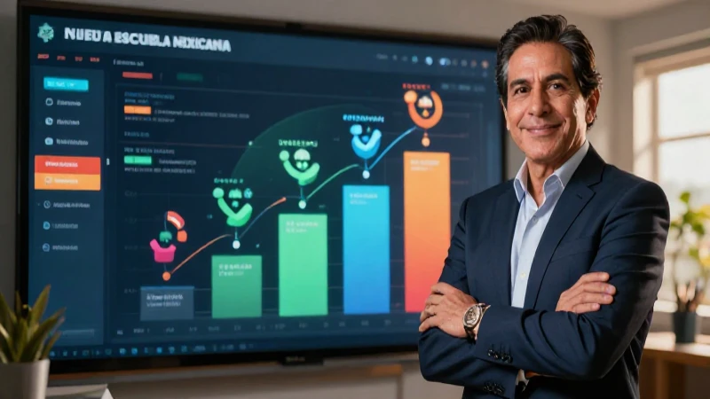 Educador mexicano digital con estética vibrante y profesional