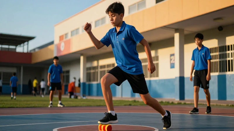 Nueva escuela mexicana: Objetivos clave en educación física 3 Estudiante mexicano dinámico en gimnasio escolar