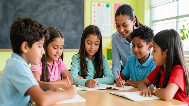 Niños felices mexicanos aprendiendo en clase vibrante