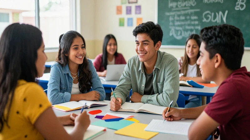 Principios clave de la Nueva Escuela Mexicana: educación inclusiva 7 Estudiantes mexicanos sonriendo en aula moderna