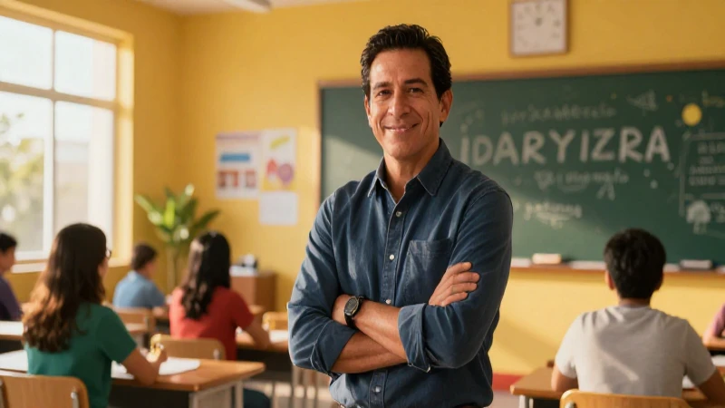 La escuela nueva: representantes y su impacto en la educación 4 Educador mexicano vibrante en aula moderna