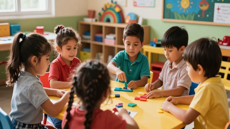 Supera obstáculos con la Nueva Escuela Mexicana en preescolar 3 Niños mexicanos jugando en vibrante aula